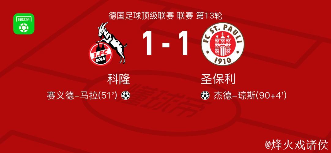 科隆战平圣保利,马拉破门琼斯扳平 科隆战平圣保利,马拉破门琼斯扳平